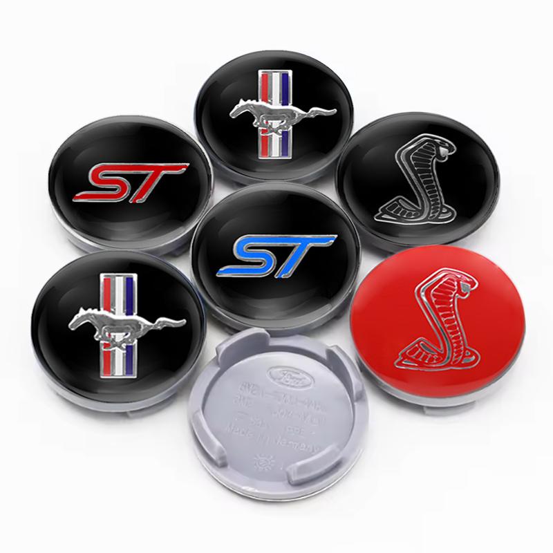 4PCS 54mm Car Wheel Center Caps Badge Logo For Ford S MAX Ranger Focus Fiesta Mondeo Kuga h266 Mustang Escort KA MK2 Auto Accessories