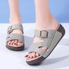 Summer Thick-bottomed Half-tow Casual and Comfortable One-word Slippers Women's Slope Heel Non-slip Niche Cool Slippers