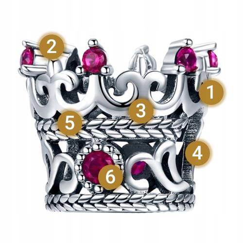 Charms 925 Crown Pendant Bead Charms 925 Cubic Zirconia