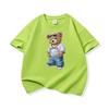Hip Hop Style Bear With Sunglasses Graphic Tee Kids Pure Cotton Crew Neck T Shirt Short Sleeve Muticolor Tops Boys Girls Child