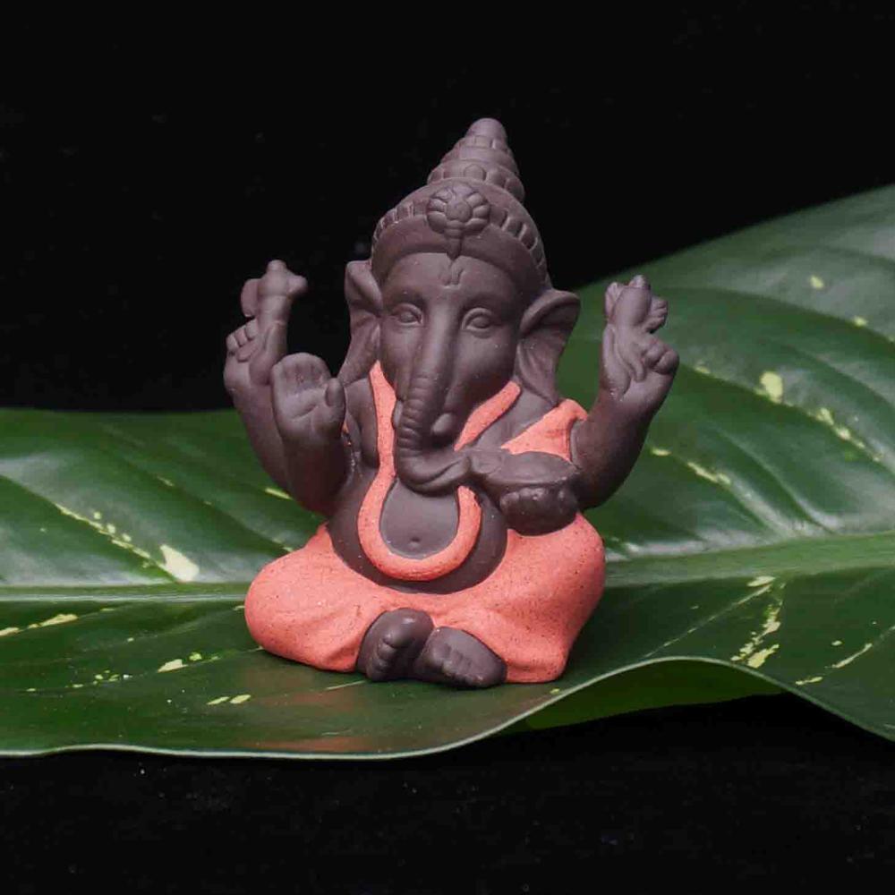 Ganesha Statue Buddha Monk Statue India Ceramics Arts Crafts Home Office Living Room Cabinets Decor Elephant God Home Decor