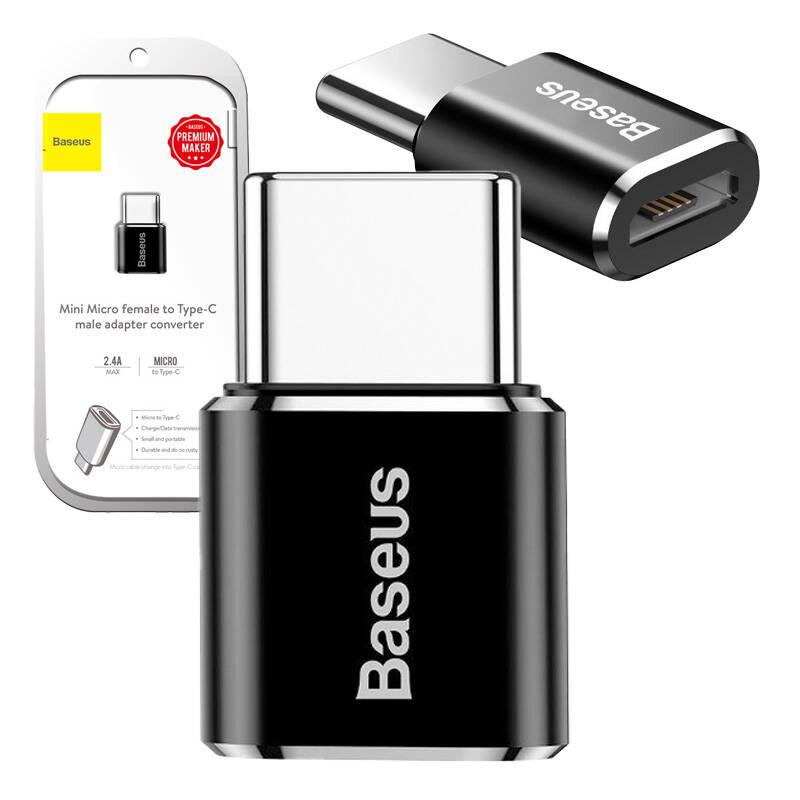 Adapter Baseus Micro Usb Do Usb Type-C - Czarny