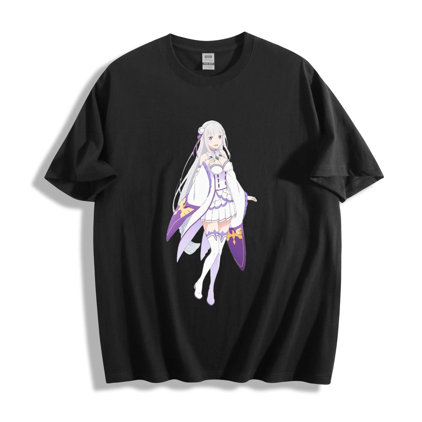 Re:Zero Emilia Classic Pose T-Shirt - Elegant Anime Waifu Unisex Tee XXXL