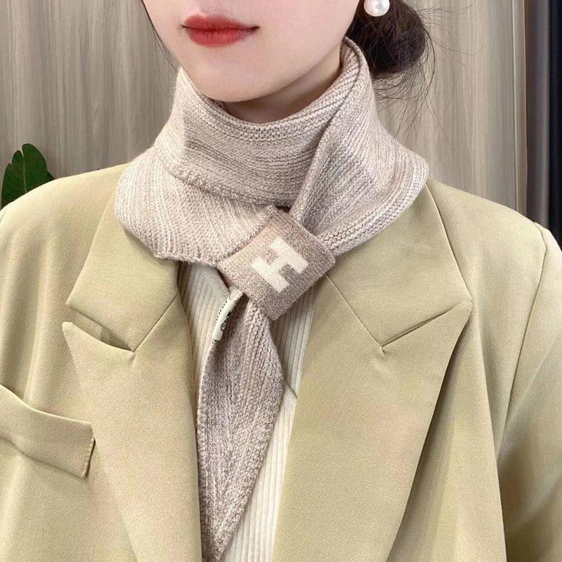 

Knitted Woolen Small Scarf for Women in Autumn and Winter Versatile Lazy Cross Thickened Warm Neck Scarf Neck Scarf and Ear Scarf for Students