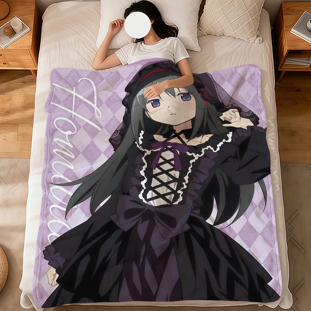 Anime Cute p-Puella Magi Madoka Magica Soft Warm Plush Blanket Dormitory Sofa Living Room Pet Hogar Bedroom Gift Home Flannel