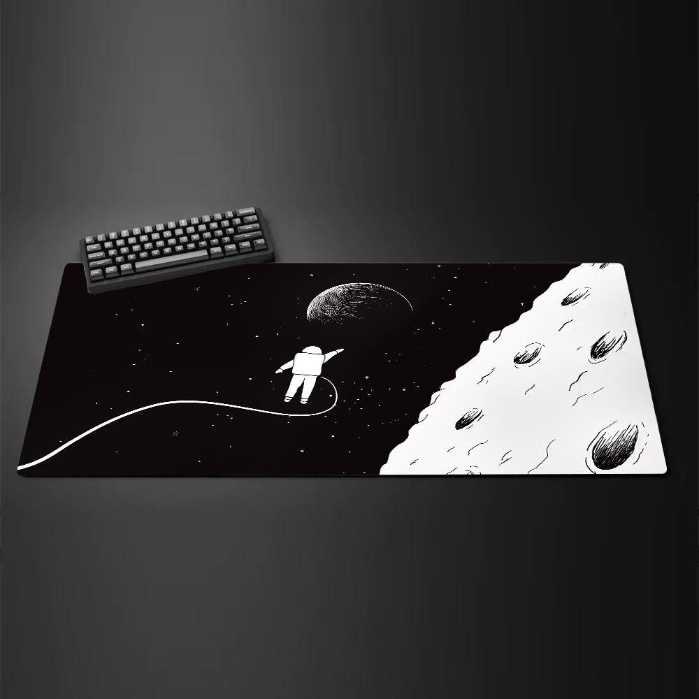 Space rocket large Mouse Pad Desk Mat Gaming mats NonSlip Stitched Edge Keyboard Extended pad Computer mouse pads office rug