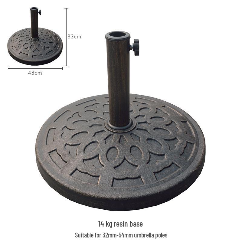 Sunshade Umbrella Base: Water-fillable, Marble, and Resin Models for Fixing Straight Pole and Advertising Umbrellas