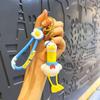 Exquisite Workmanship Keychain Cute Duck Design Keychain with Telescopic Lanyard Cartoon Charm Keyring for Backpack for Kids