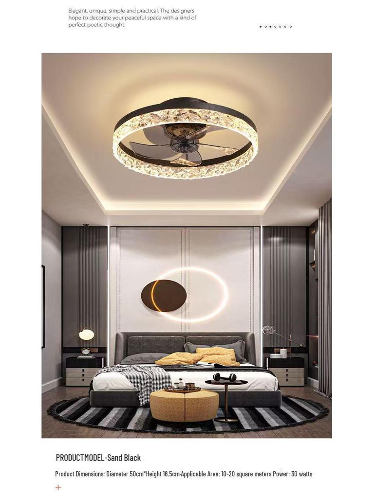 Luxury Ceiling Fan Light for Bedroom, Study, and Dining Room