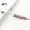 Beaded Ballpoint Pen Diamond Beadable Pens, Bling Rhinestone DIY Bead Pen, Crystal Shaft Decorative Black Ink Pens for Decorations Office School