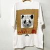 Vintage S Panda One Planet T Shirt Size L Vintage Washed Versatile Soft Fashion Casual Top For Everyday Wear Designer Clothes