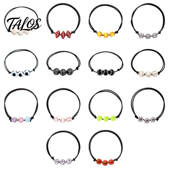 Durable Braided Rope Accessory 4 Pcs Sports Balls Bracelets, Adjustable String Bracelet, Unisex Athletic Wristband Handmade Woven Cord Team