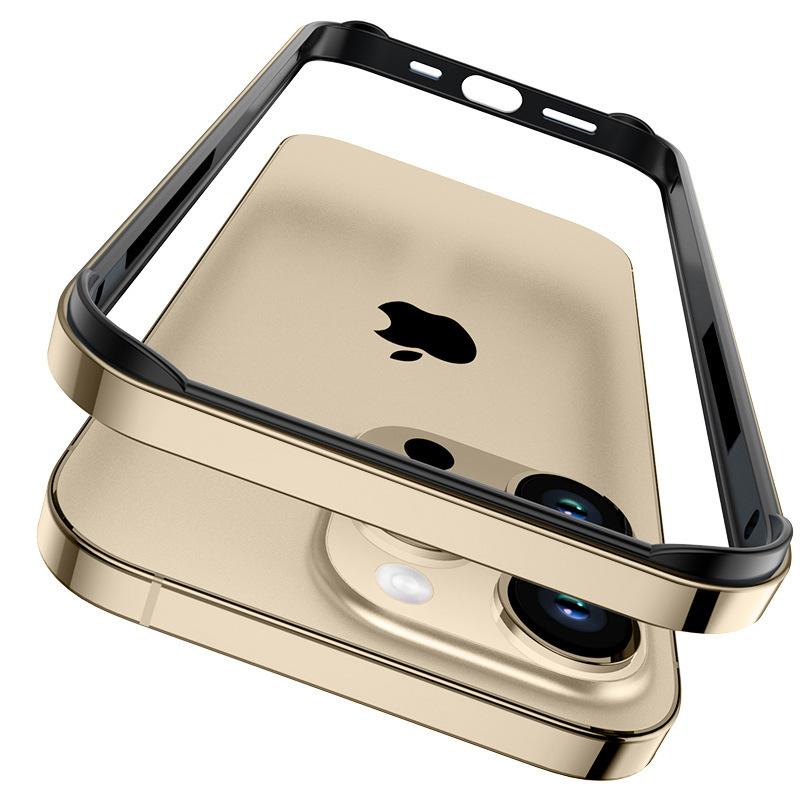 Applicable to iPhone16PRO mobile phone case aluminum alloy frame without backplane four corners anti-drop Apple 15 light and thin sheath X