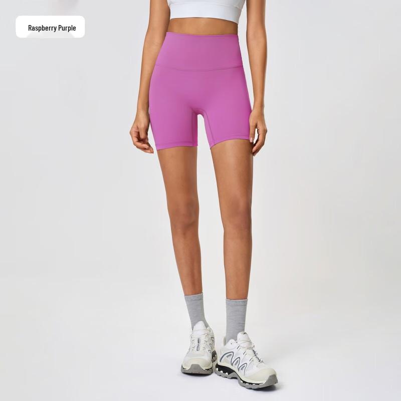 Yu Dong Women s High-Waist Naked Feel Yoga Shorts