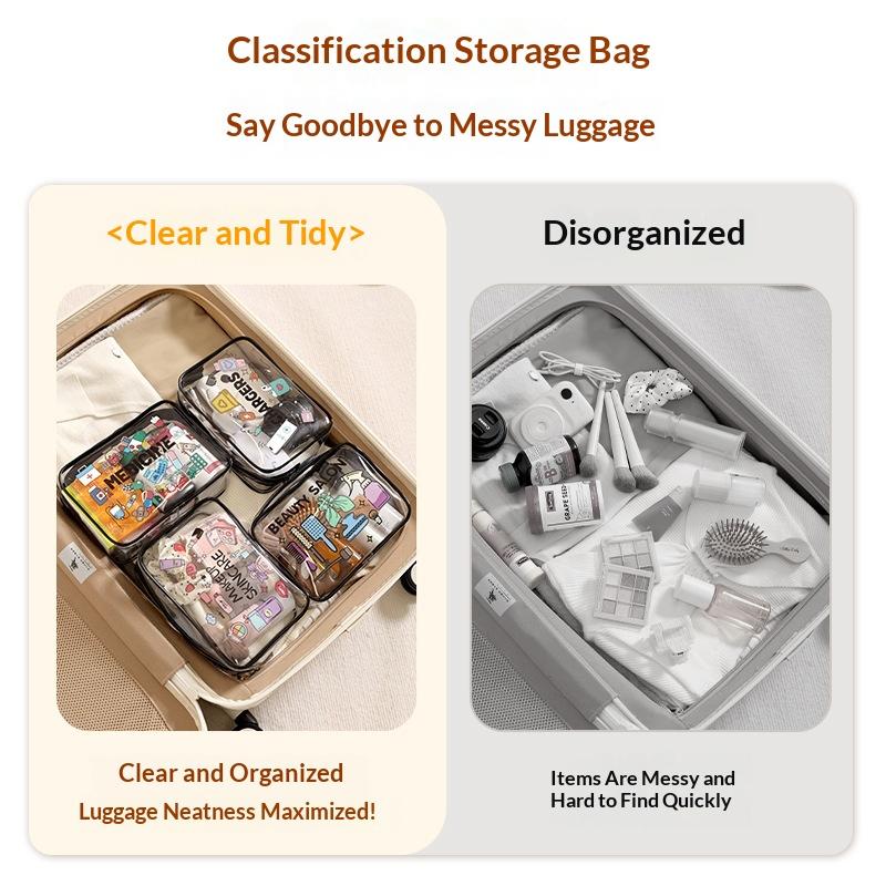Pvc Zippered Cosmetic Bag Clear Toiletry Bag For Women & Girls - Large Capacity Lightweight Travel Organizer