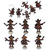 1/6Pcs Halloween Pumpkin Man Bunting Spooky Rustic Wooden Pumpkin Man Hanging Garland Table Sign Festival Ornament Decoration
