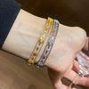 18K Gold Plated Zircon Twill Bangle: Exquisite, Versatile Luxury Bracelet for Women