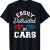 Easily Distracted By Cars Racing Cars Fans Gift Speed Driver T-Shirt