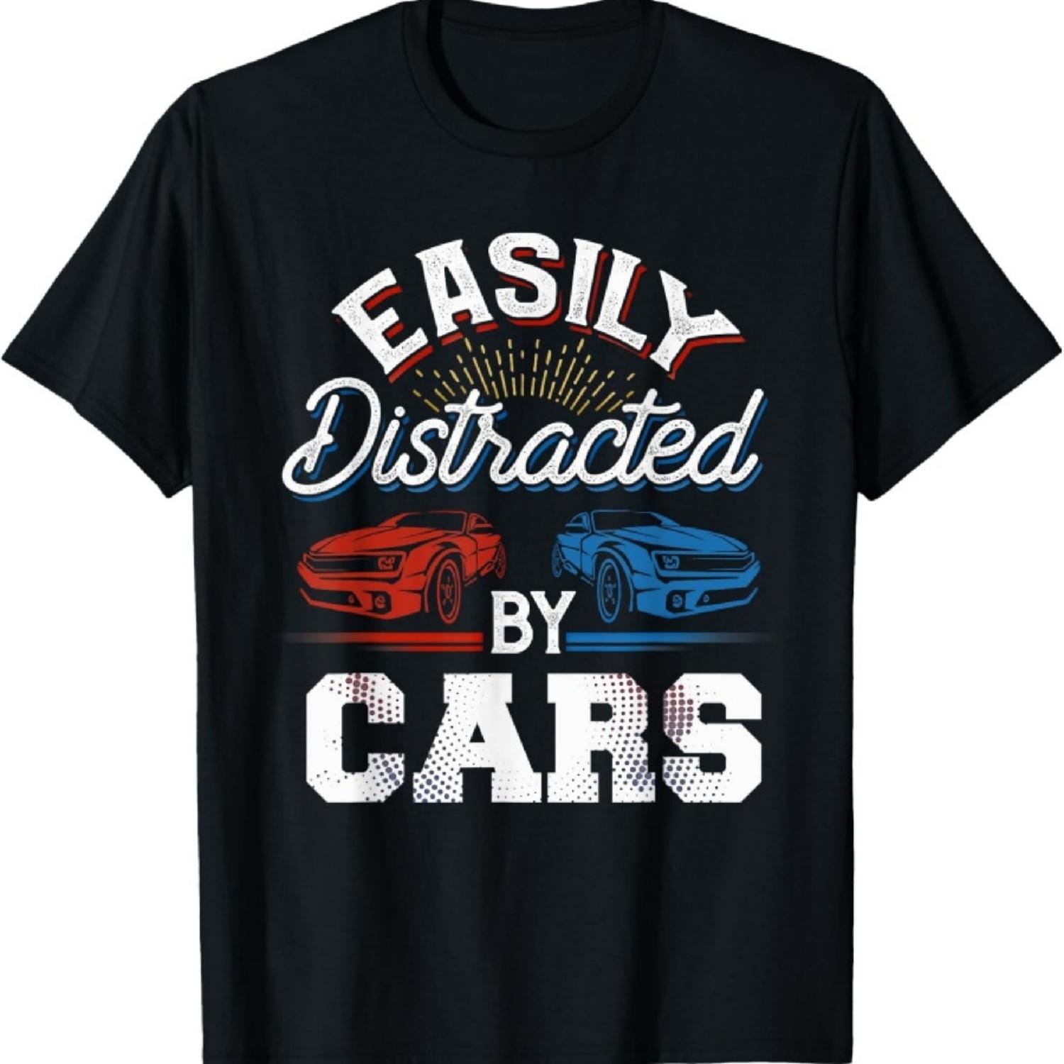 

Easily Distracted By Cars Racing Cars Fans Gift Speed Driver T-Shirt XXXXXL чорний