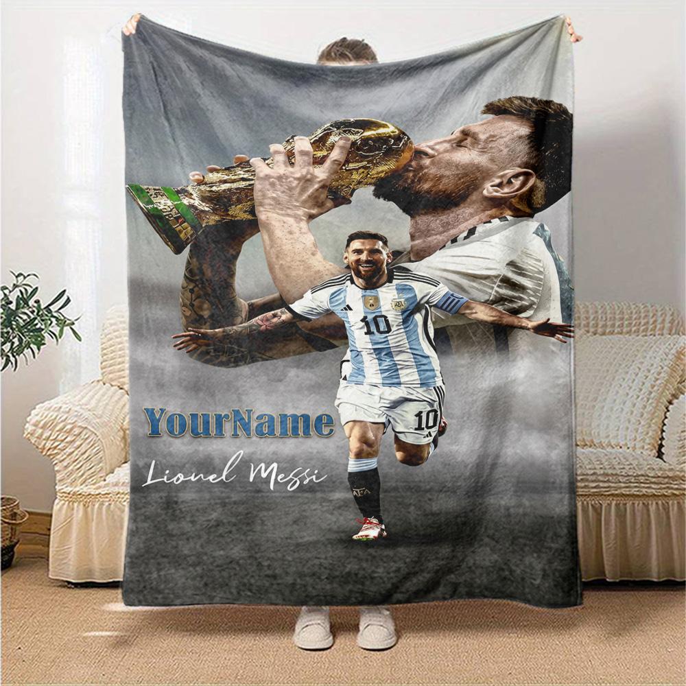 Messi Personalized Name Blanket Cozy Customizable Blanket Comfortable Suitable for Livingroom Bedding Sofa Office Chair for All Occasions