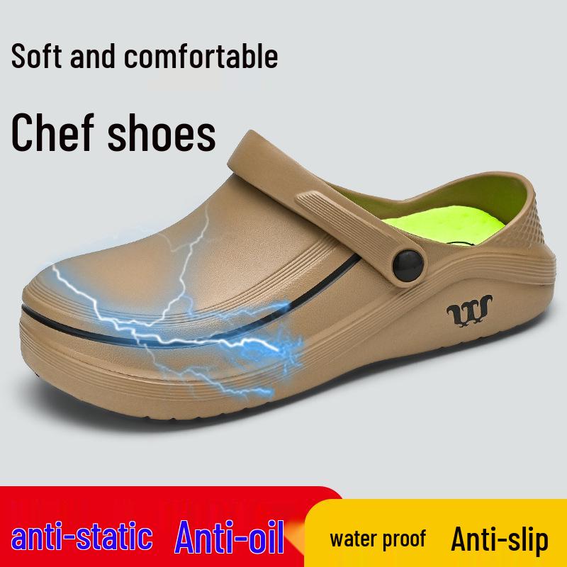 

Нескользящая водонепроницаемая обувь для поваров: Легкая, маслостойкая, неабразивная рабочая обувь для безопасности на кухне 39-40 хаки