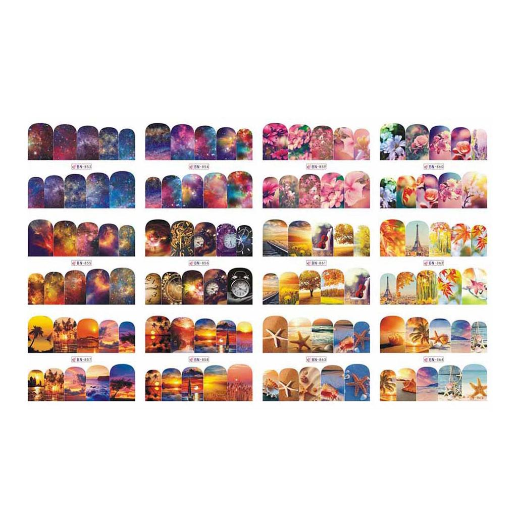 

Nails Stickers Lovely Fashion Maple Decals Printing Manicure Sliders Geometric Elements Decorations Accessories bn863