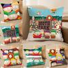 Funny Anime S-Souths P-Park Cushion Cover Soft Plush Double-Sided Printed Sofa Pillow Cushion Cover | Cozy All-Season Decor Gift