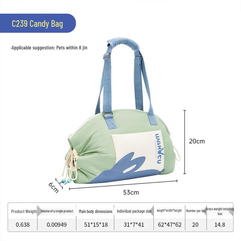 Wakytu UK Portable Breathable Pet Carrier & Bed - Single Shoulder Dog & Cat Bag