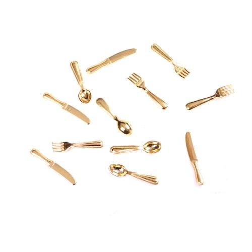 12pcs Mini Dollhouse Miniature Scene Model Doll House Accessories Knife And Fork