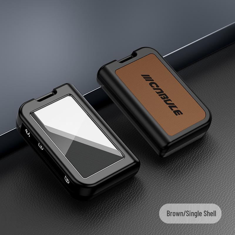 Compatible with Lynk & Co 03: Alloy Key Case, Metal or Leather Key Shell with Buckle and Rope.