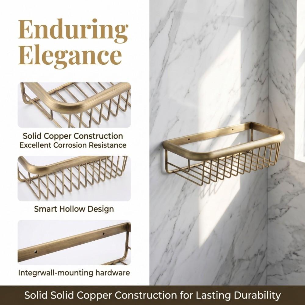 Wall Mount Shower Caddy Basket Shampoo Storage Holder  Bathroom Shower Washroom Restroom Kitchen