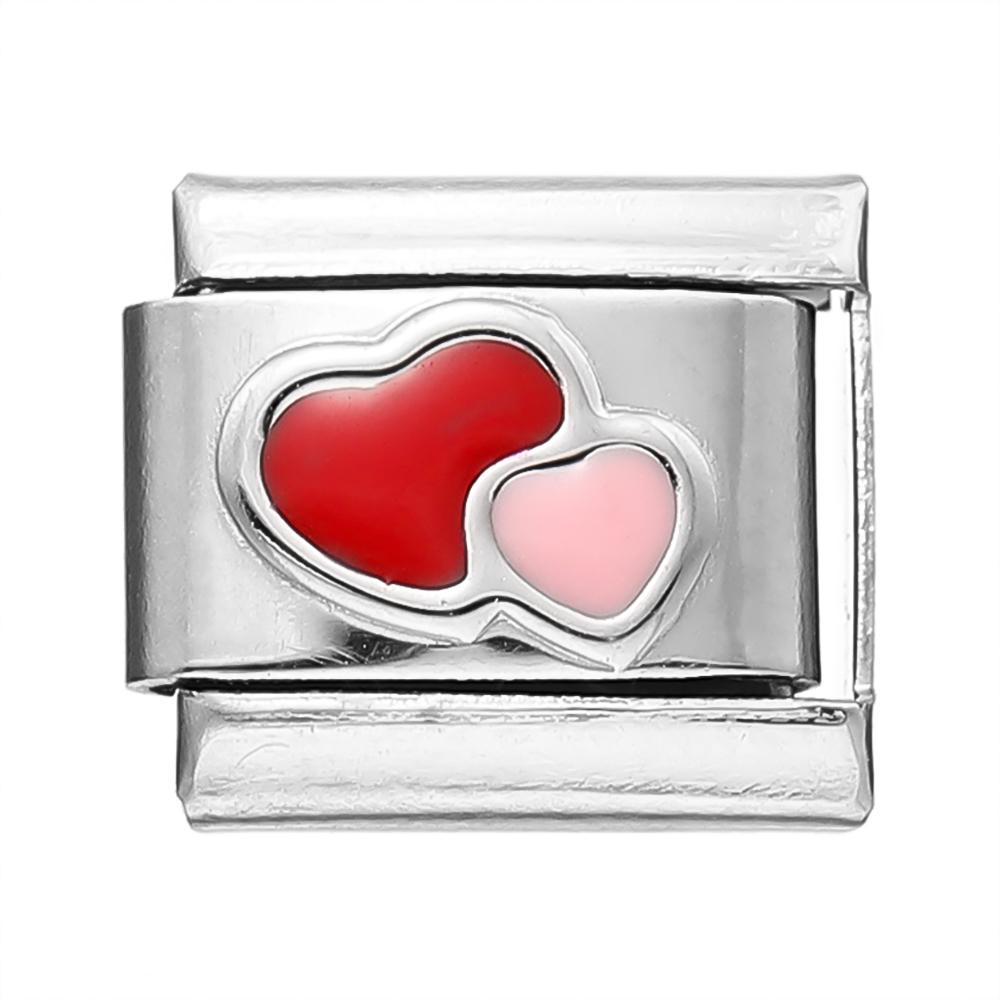 1pcs Fashion 3 Styles Heart Love Charms Italian Links Fit 9mm Bracelet Stainless Steel DIY Making Women Jewelry
