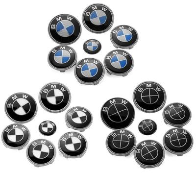 7pcs Car Front Emblem Rear Badge Wheel Hub Cap Sticker for E46 E90 E60 F10 F11 F20 F30 F34 F01 G20 G21 G31 G38 X1 X3 X5 X7