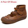 Vintage Pu Loafers For Women With Breathable Hollow Out Design For Daily Comfort