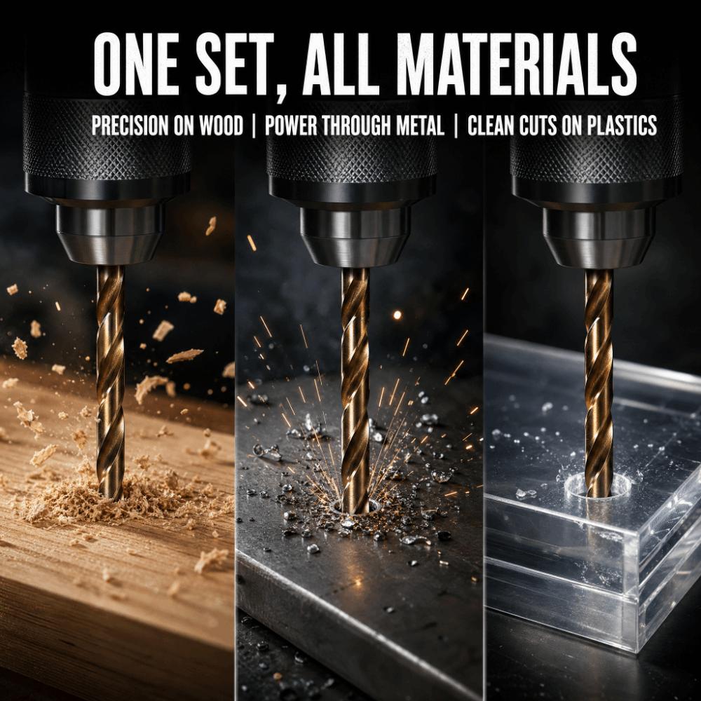 13pcs Straight Shank Twist Drill Bit Set Jobber Length Drill Bit For Stainless Steel