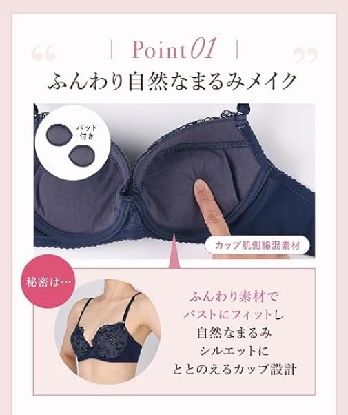 BH mit natürlicher, abgerundeter, bequemer und weicher Passform für die Brust Up Bra KB2061 RP C75 [Wing/Wacoal] Silhouette, Tragekomfort, [Natural Bra] Damen