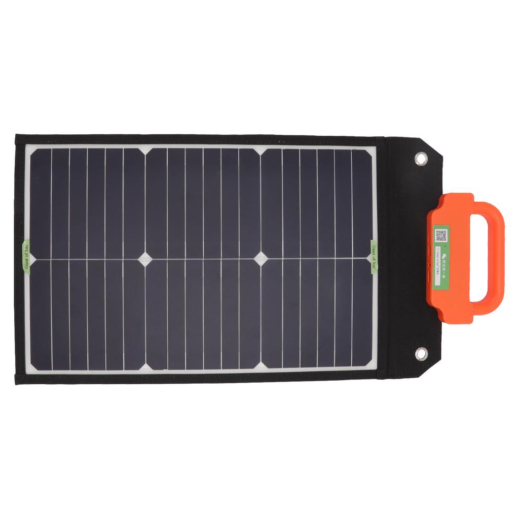 50W 18V Solar Charger Portable with Handle Dual USB Fast Charging Monocrystalline Solar Panel For