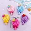 Painted Colorful Resin Strawberry lollipop Lollipop Flatback Cabochon Stone Figurines 10pcs DIY Bow Accessories Scrapbook Crafts