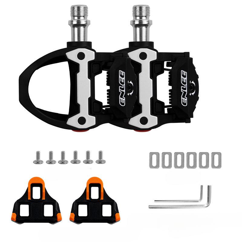

ENLEE Велосипедная педаль-замок для шоссейного велосипеда, нейлоновая самоблокирующаяся педаль с пластиной-замком, система SPD-SL, пластина-замок 6 градусов чёрный