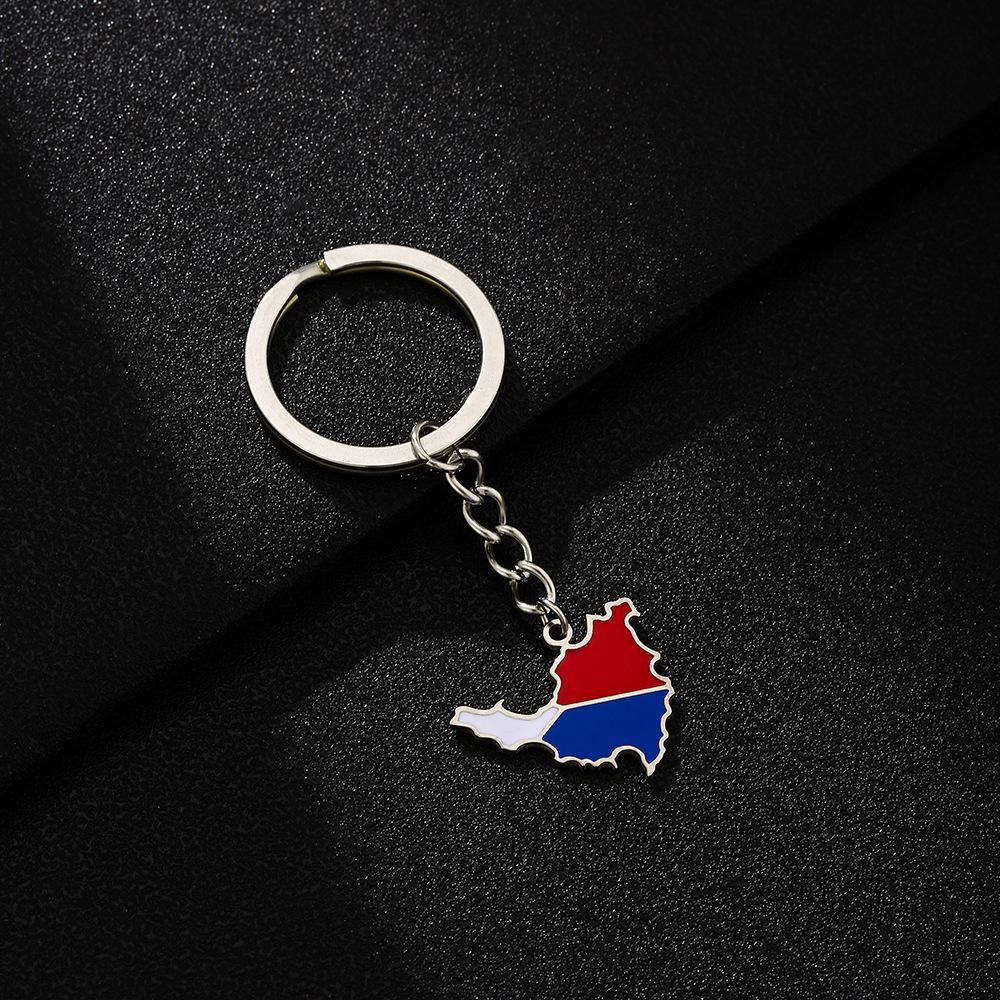 Ретро Брелок-Кулон Остров Сен-Мартен с Капельным Маслом - Этнический Стиль Титановая Сталь Аксессуар для Мужчин и Женщин