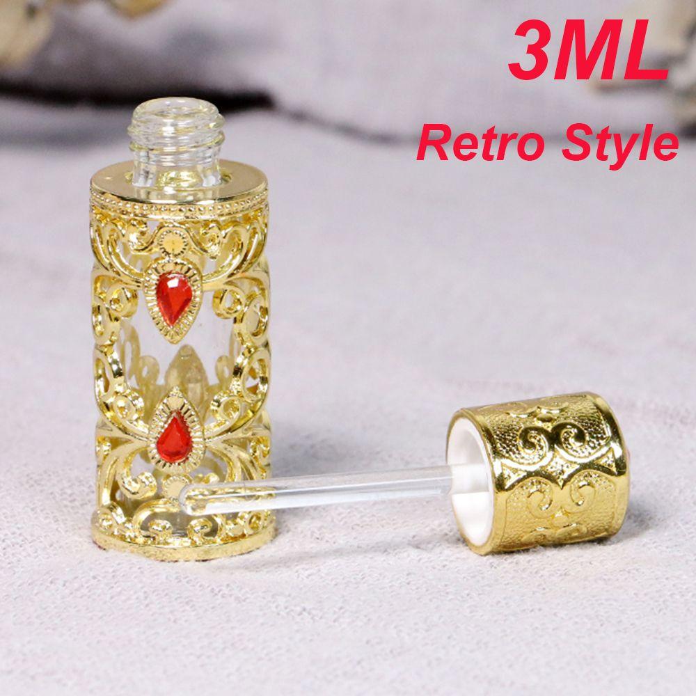 Style Antiqued Metal Perfume Bottles Cosmetic Container Essential Oil Bottles Refillable Bottles