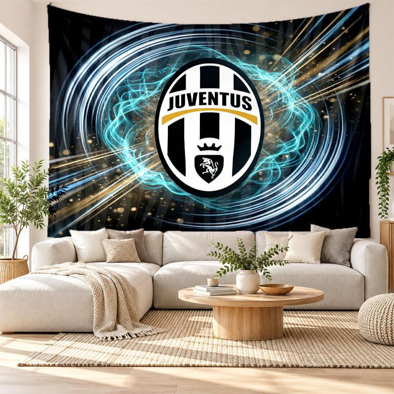Juventus FC Wall Tapestry, Soft Fabric Wall Hanging, Decorative Backdrop For Bedroom Home Wall Art