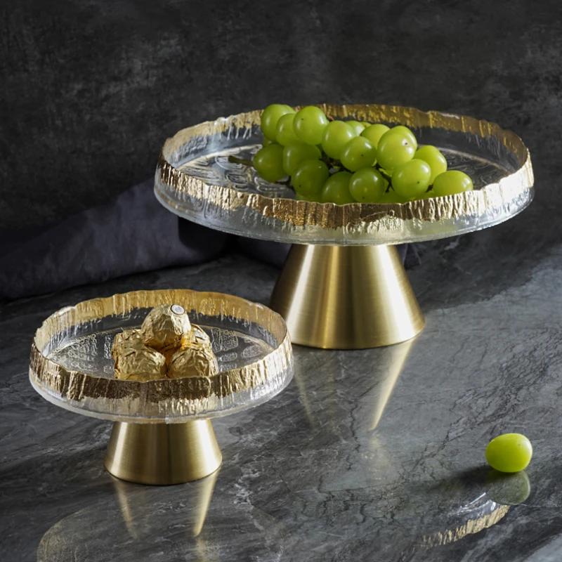 Högkvalitativ Hög Glasskål Frukt Stor Hushåll Vardagsrum Soffbord Fruktskål Hemdekoration Prydnader