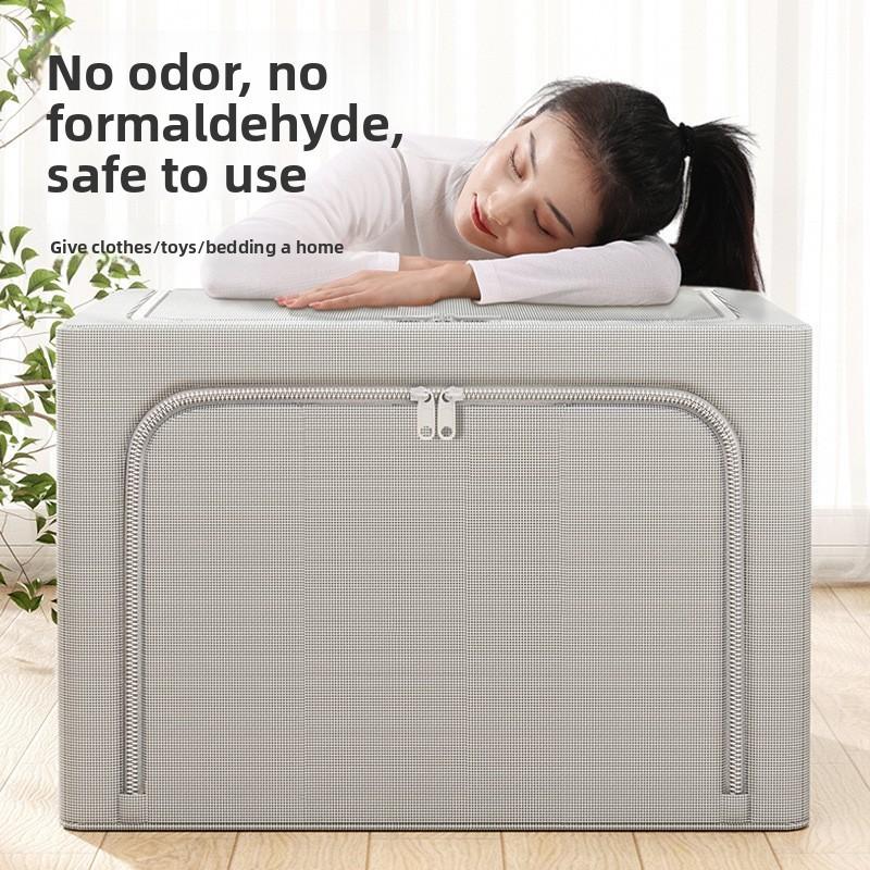 Foldable Oxford Cloth Storage Bin With Transparent Pvc Window For Bedroom Closet Organization