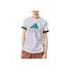 Adidas Letter Print Design Breathable Versatile Sports Short Sleeve T-Shirt Men Tops White JE3201