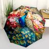 1pc Peacock Floral Outdoor Umbrella Automatic Opening/Closing, Foldable Design, 8-Rib Iron Frame, Festival Gift for Fans, Travelers, Daily Use.R0