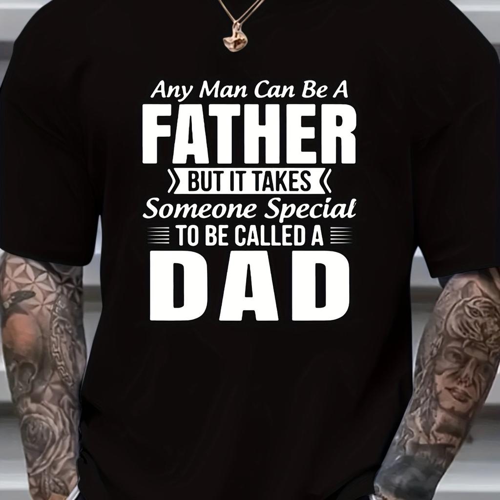 Dad The Special Father Graphic Print Men's Casual Cotton T-Shirt Short Sleeve Round Neck Tee