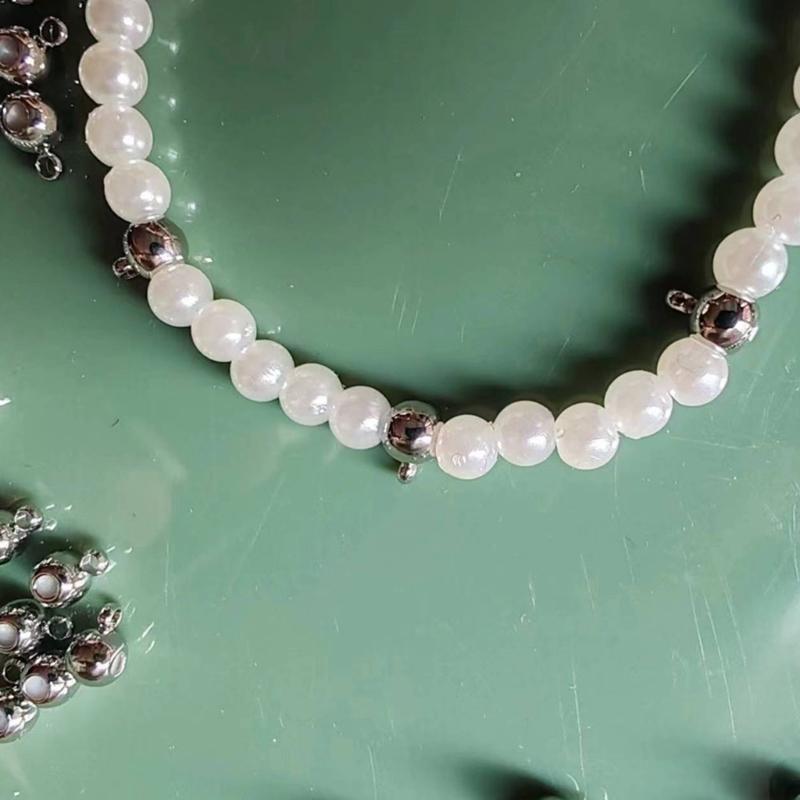 Set of 20 Silicone Plug Stopper Bead Spacer Beads for Necklaces and Bracelets Stainless Steel Jewelry Positioning Beads