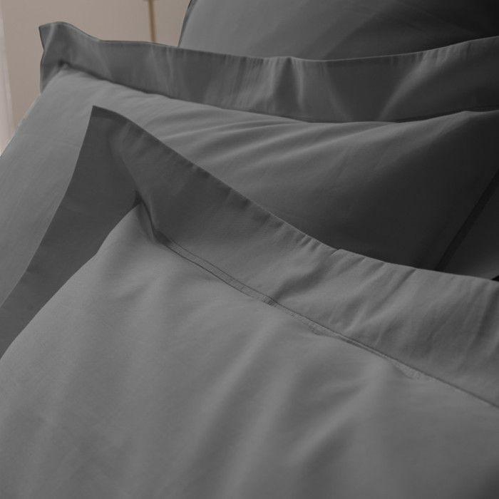 "Julian" Combed Cotton Percale Pillowcase, All Sizes. Pure Cotton - Julian Slate - Pillowcase 50 X 70 Cm Finish