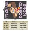 Super Warm BlanketStudents Travel Donkeyed Kongs  Throw Blanket  Flannel Bedspread For Couch Chair Funny Sofa Bed Cover